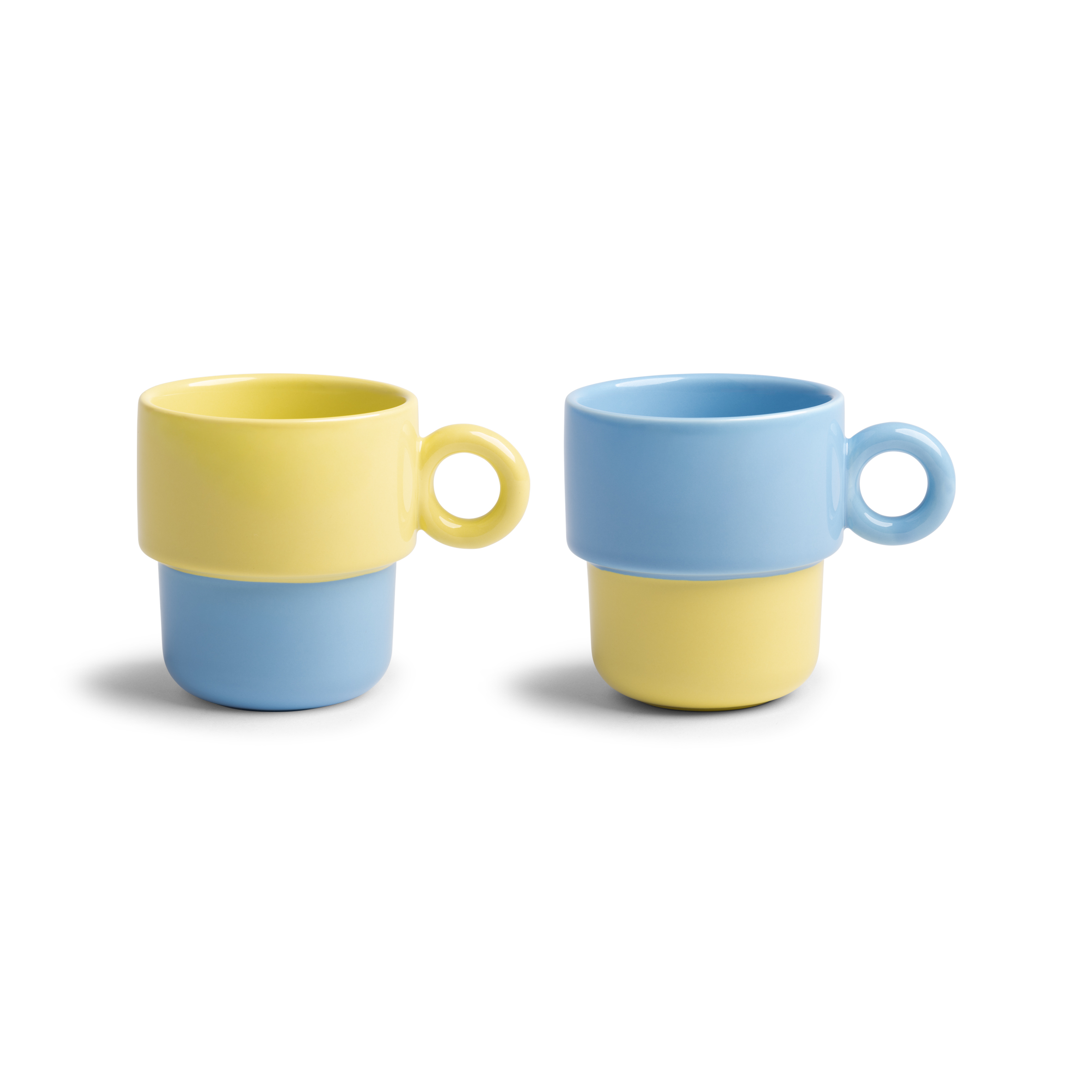 Klevering Koffietas Chiquito Blue 200ml set 2 stuks - Aardewerk - 8x9x11.5 cm