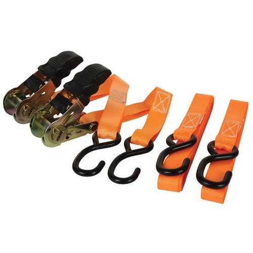 4 stuks automatische sjorriem spanriem met punthaak 1,8 m x 25 mm 300/600 daN