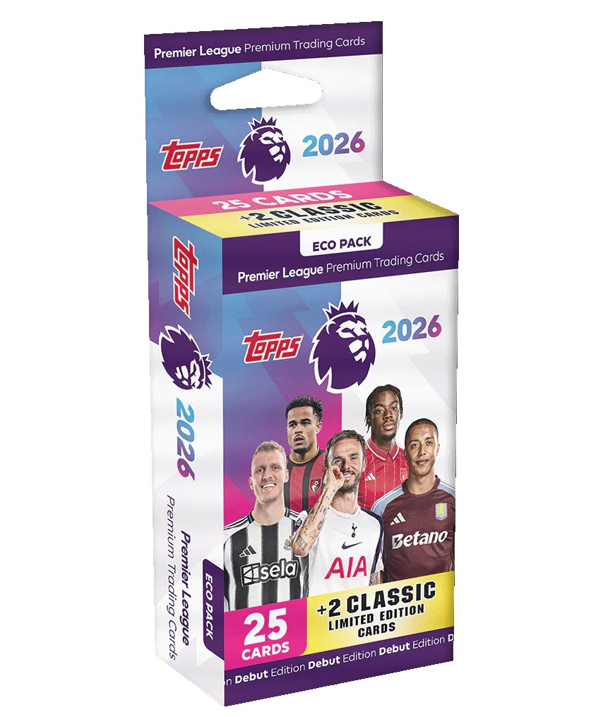 Topps Premier League 2026 Eco Pack 25 Kaarten + 2 Lim Ed