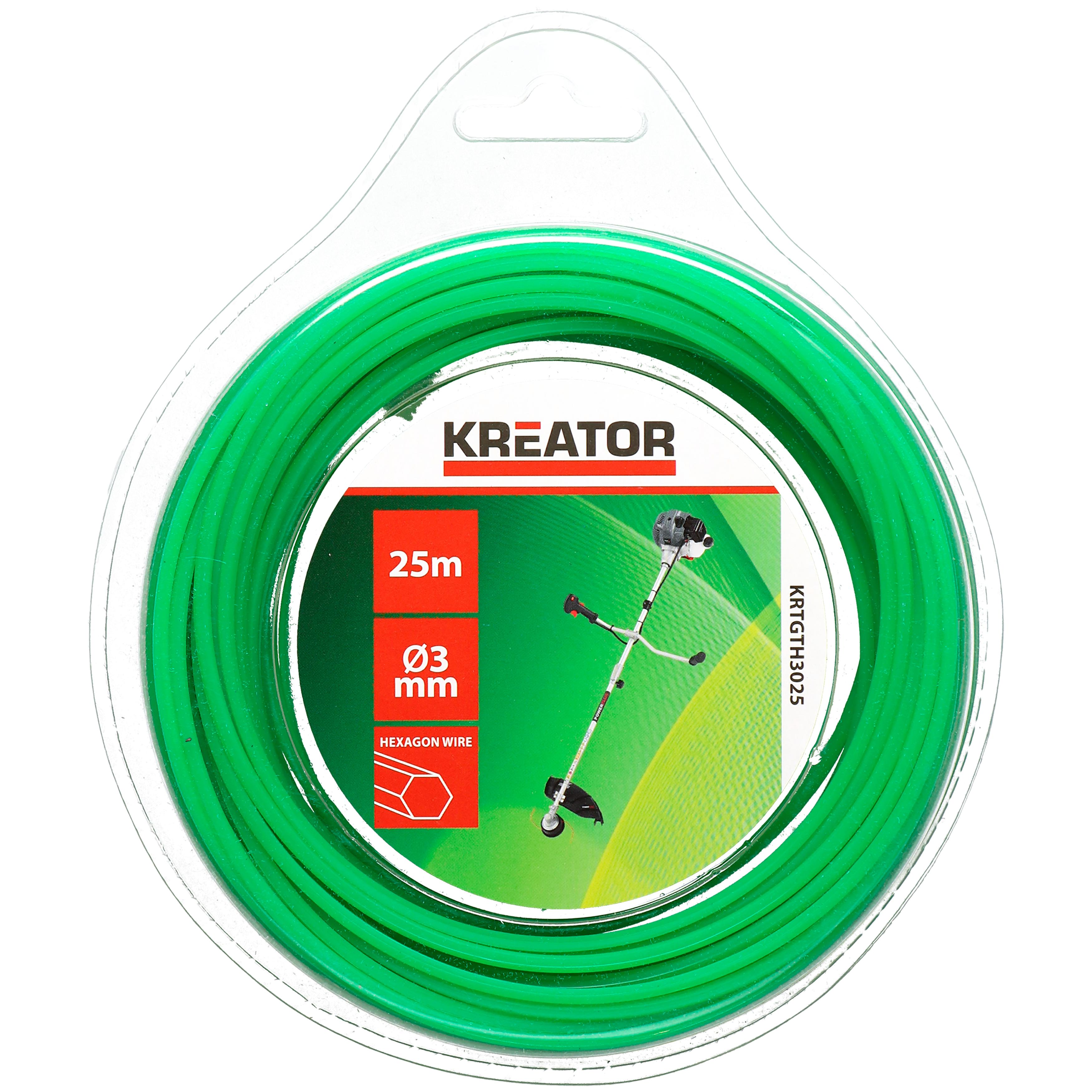 KREATOR Trimmer Draad Zeshoekig 3 mm voor Extreem Gebruik 25 m