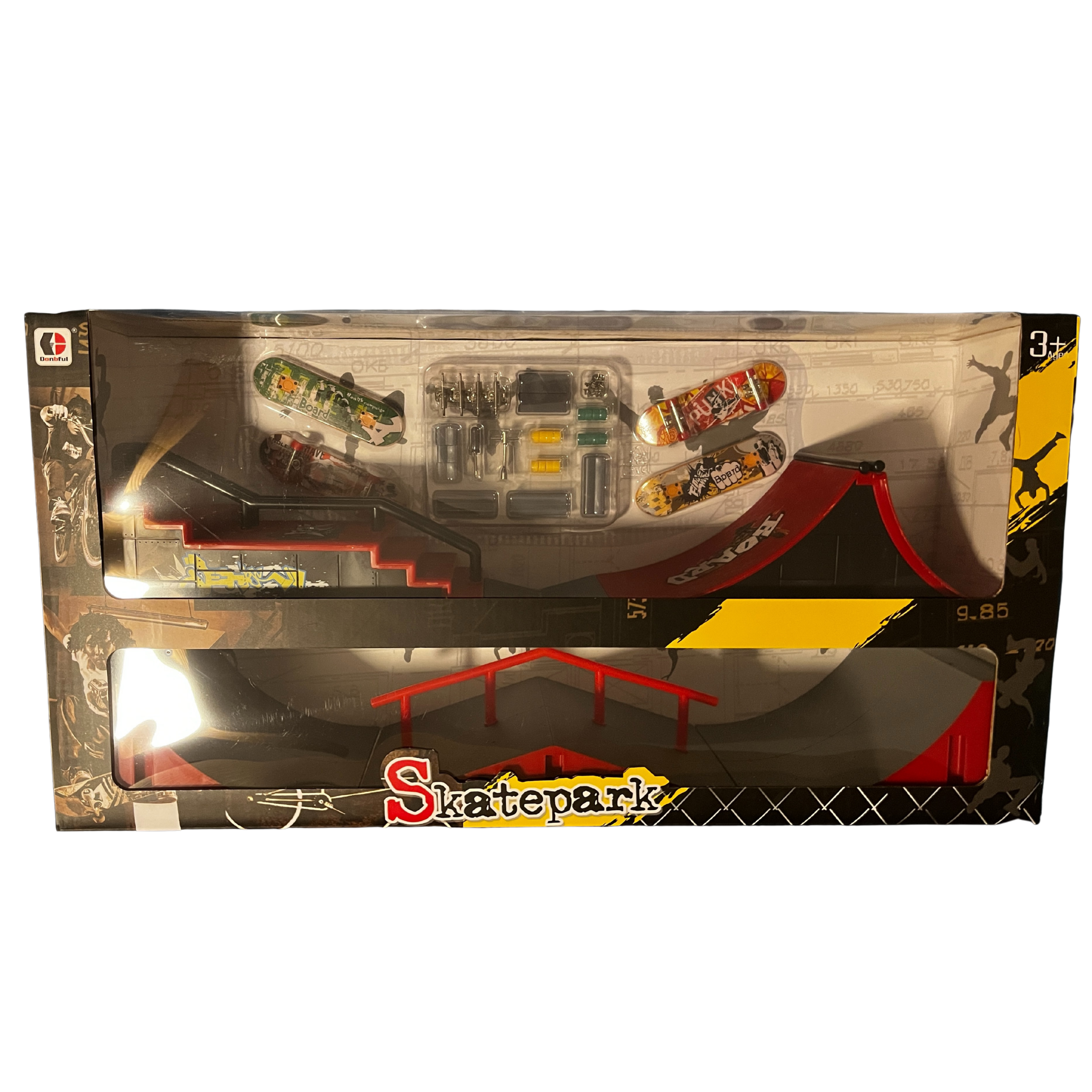 Skatepark - 2 Rampen  met 4 Vingerboards + assessoires 