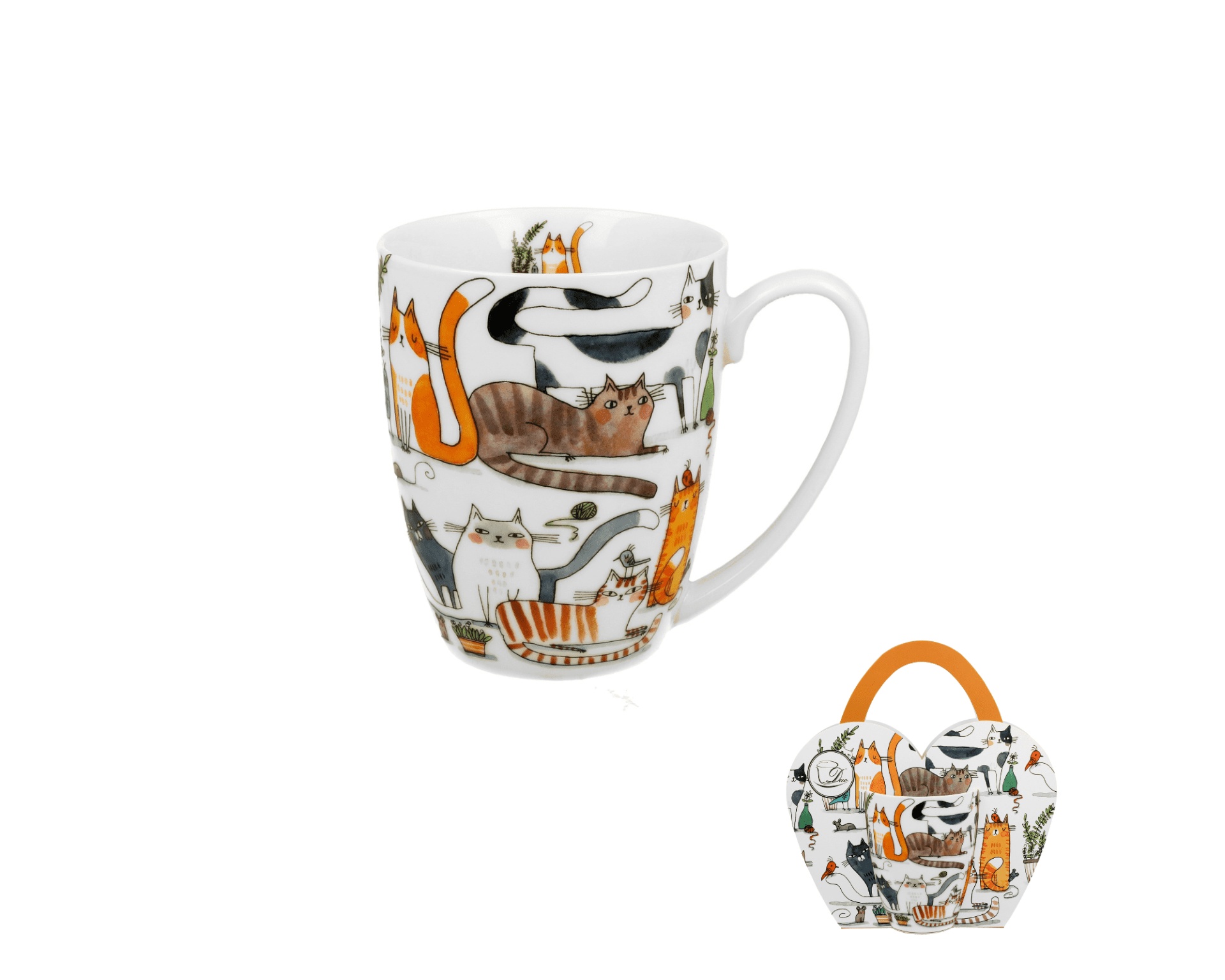 Duo Porcelain Mok Duo Cats 350ml Lazy Cats