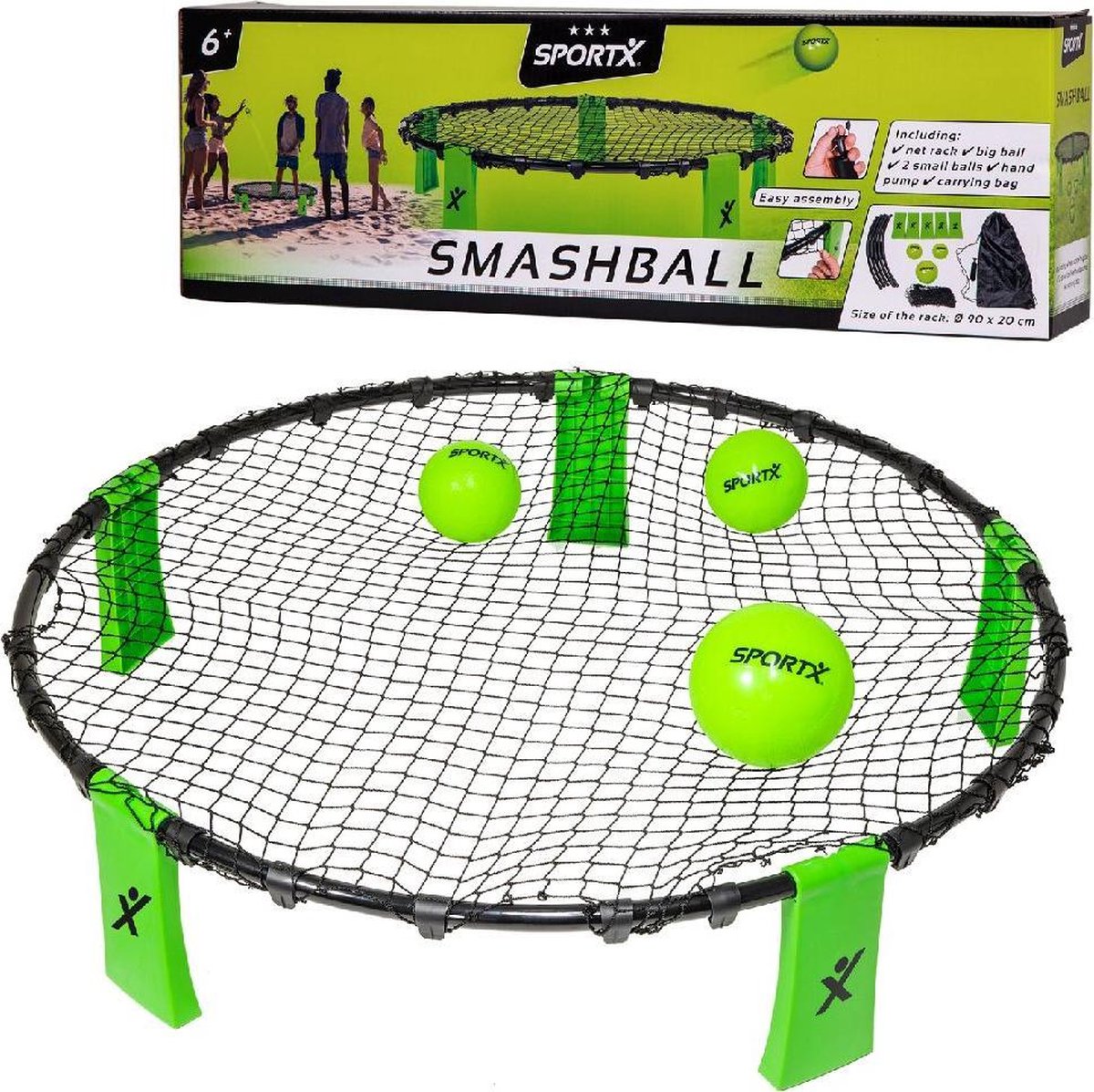 SportX Smashball- Vang en Werpspel Met pomp en opbergtas