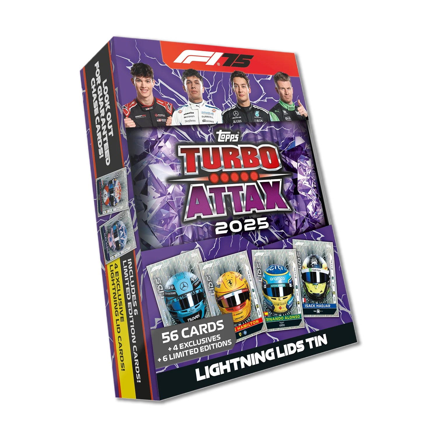 Topps Turbo Attex F1 2025 Mega Tins 60 Kaarten + 6 Lim Ed