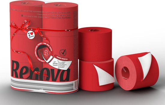 Renova Toiletpapier Red Label Rood 6 rol