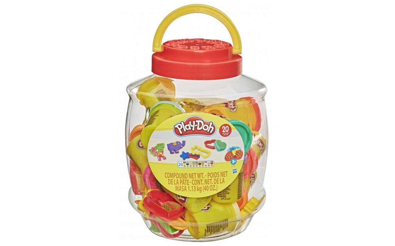 Play-Doh Emmer van Plezier, 20 potjes en 12 vormen en rol en mes