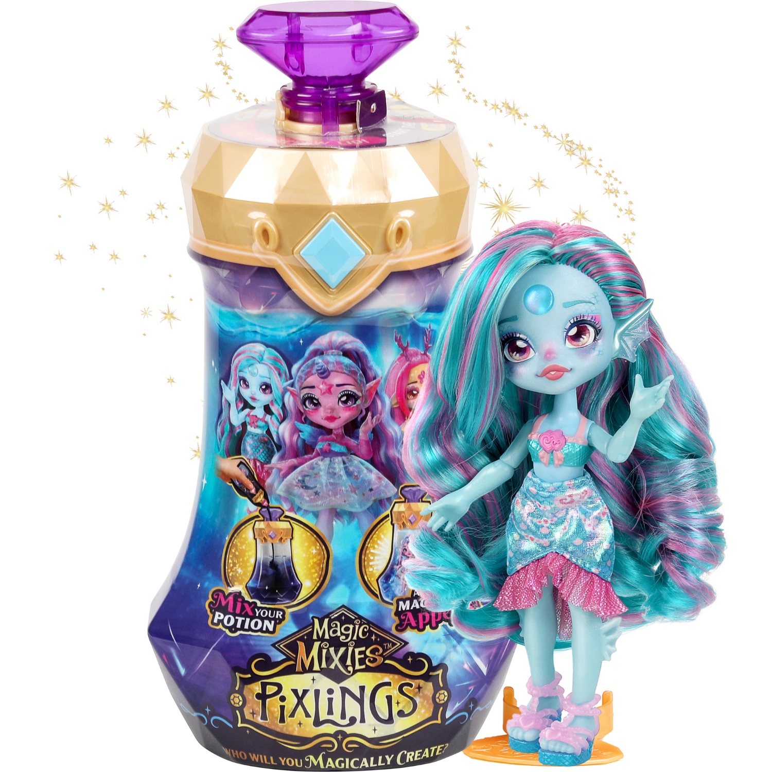 Magic Mixies Pixlings Blauw Welk Popje kan jij toveren?