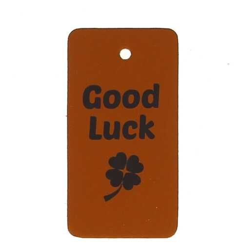 Sleutelhanger Leder Good Luck Dark Cognac