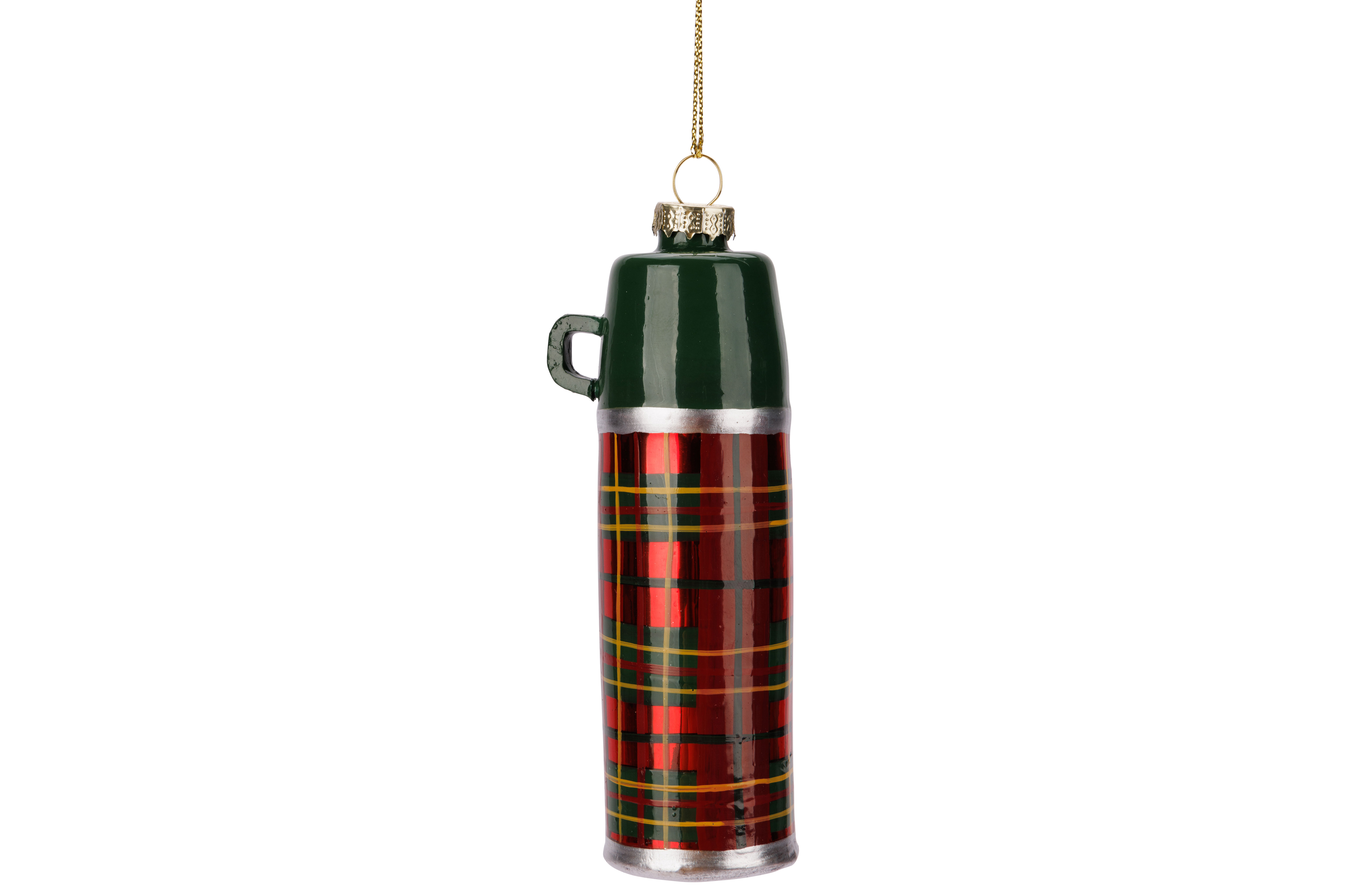 Boomhanger Glas Cosy@Home Isoleerfles Rood/Groen 4x12 cm