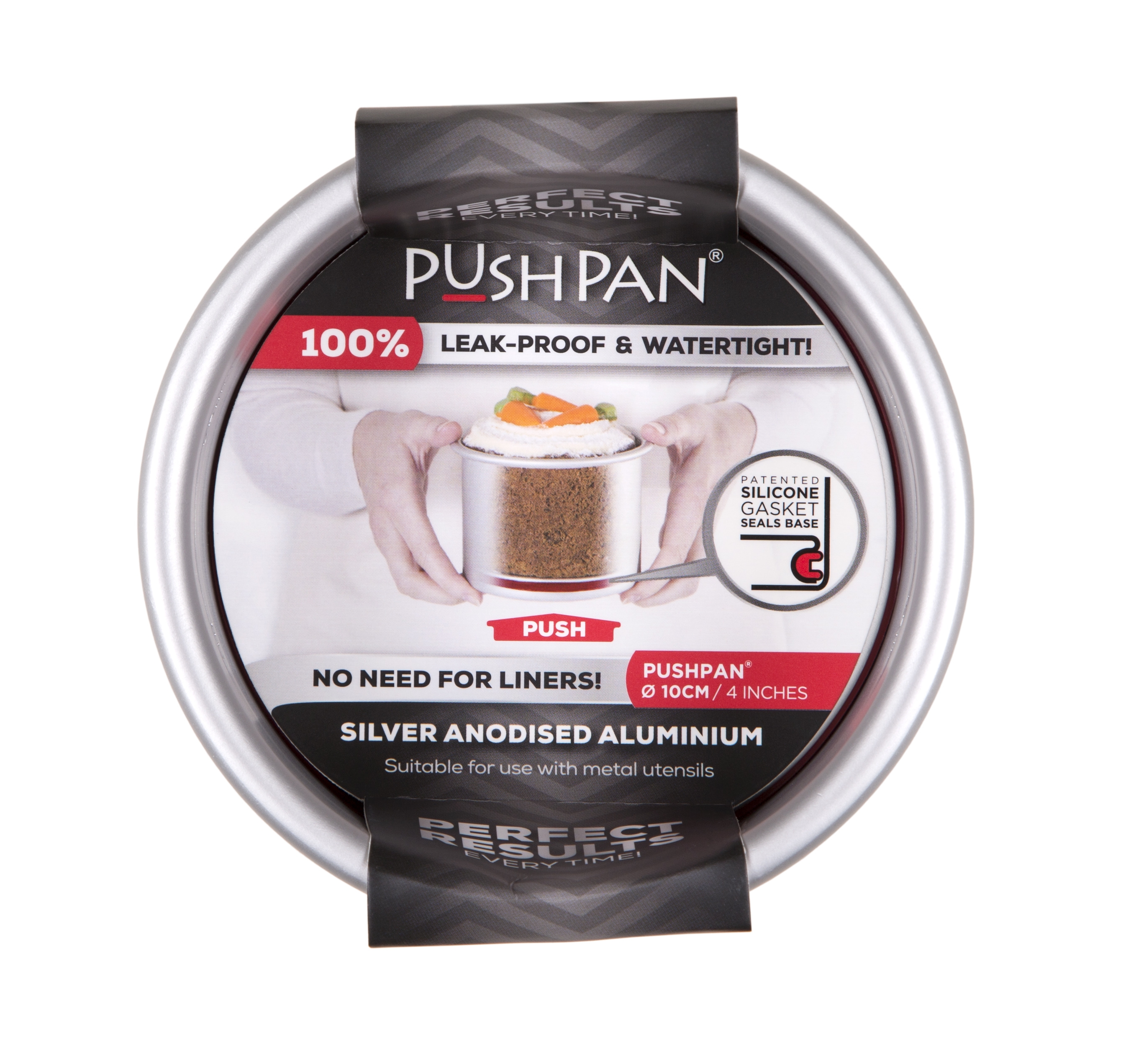 Wham Springvorm Pushpan Rond Ondiep Aluminium - 10 cm - Zilver