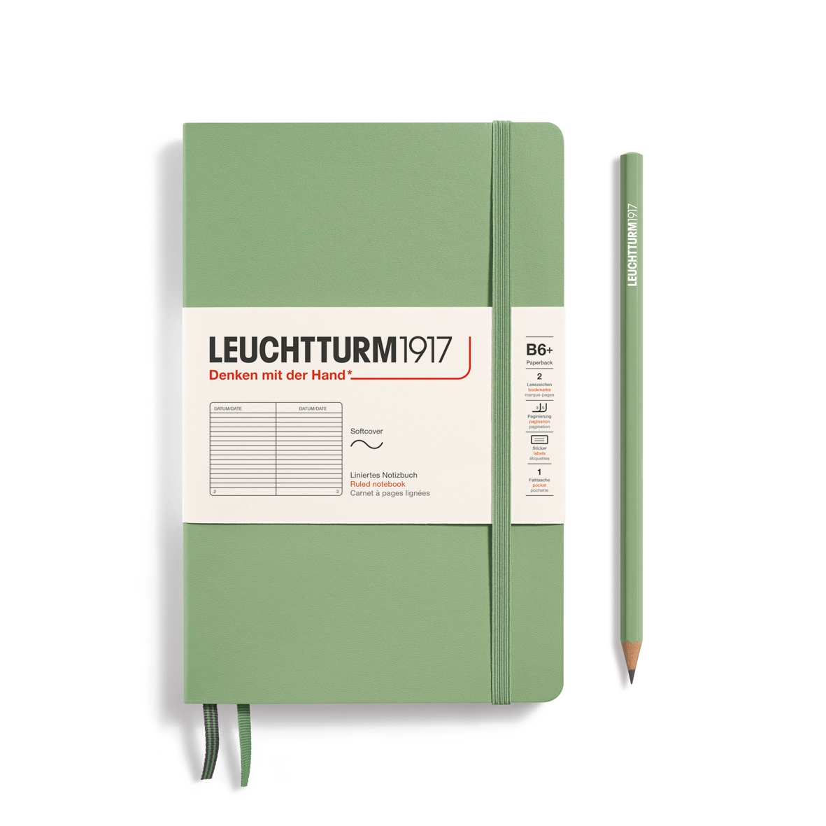 Leuchtturm1917 Notebook Paperback Softcover - Sage - Gelijnd