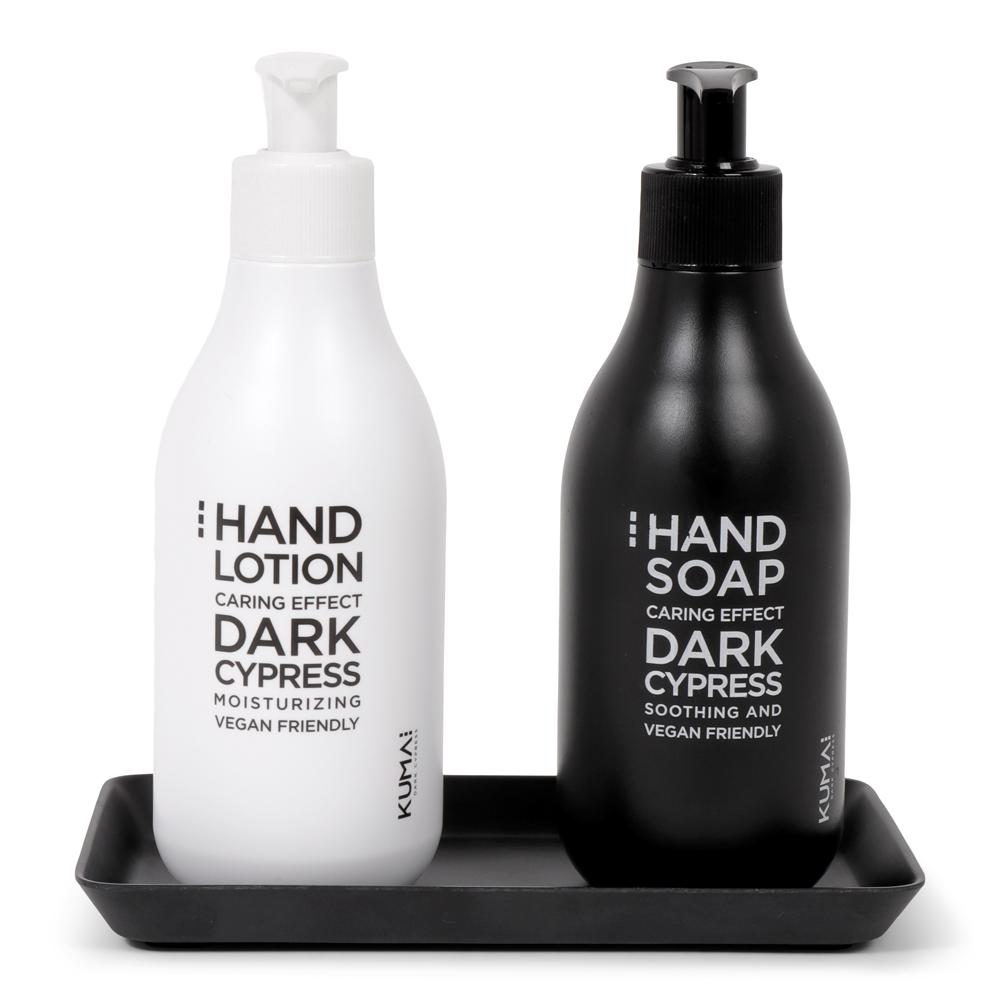 Kumai Set Handzeep & Handlotion Dark Cypress met Tray - 2x 200ml