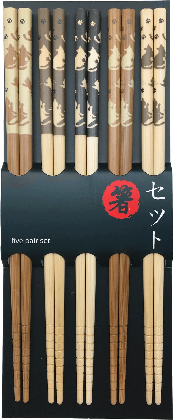 Edo Japan Chopsticks Cats set 5 paar 22.5cm