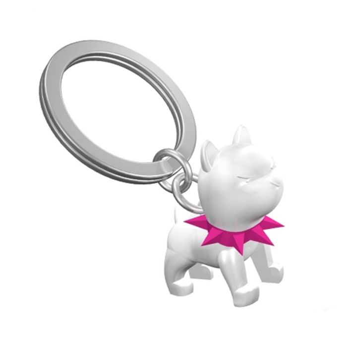 Chocli Sleutelhanger Bulldog Wit-Roze
