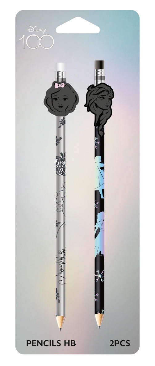 Snow White en Elsa Potlood met Gom Disney 100 - 2 stuks