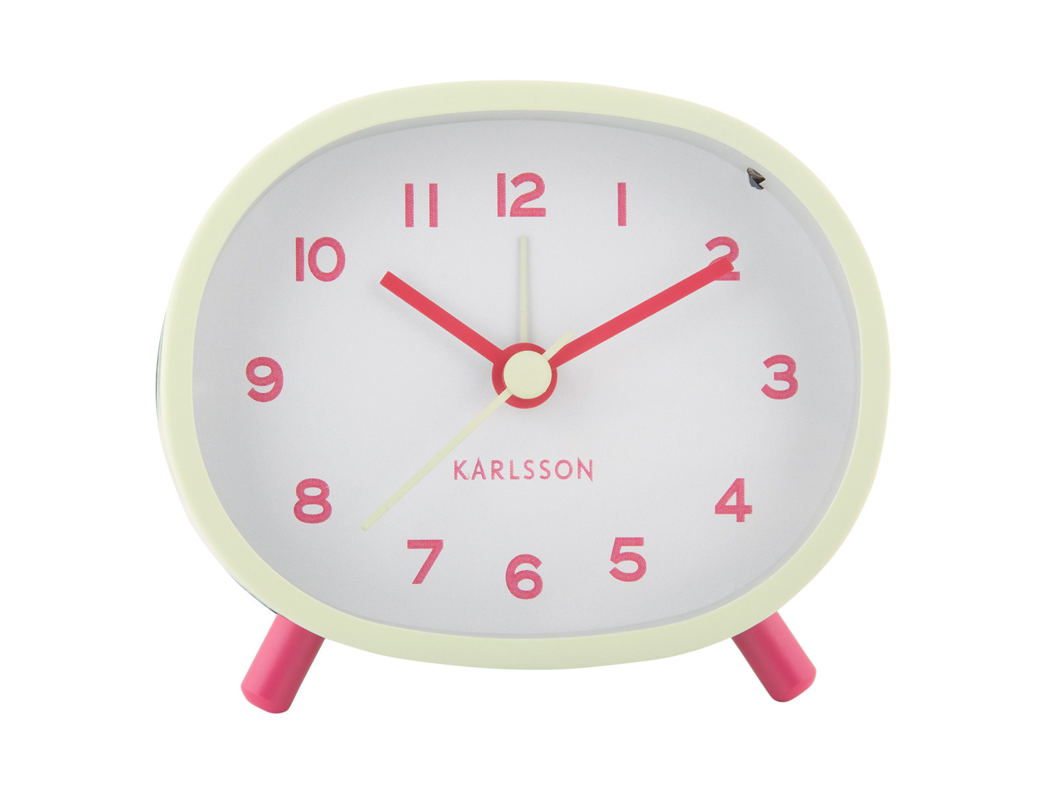 Karlsson Alarmklok Cheeky Oval Soft Green 9.3x4x8 cm - Analoog