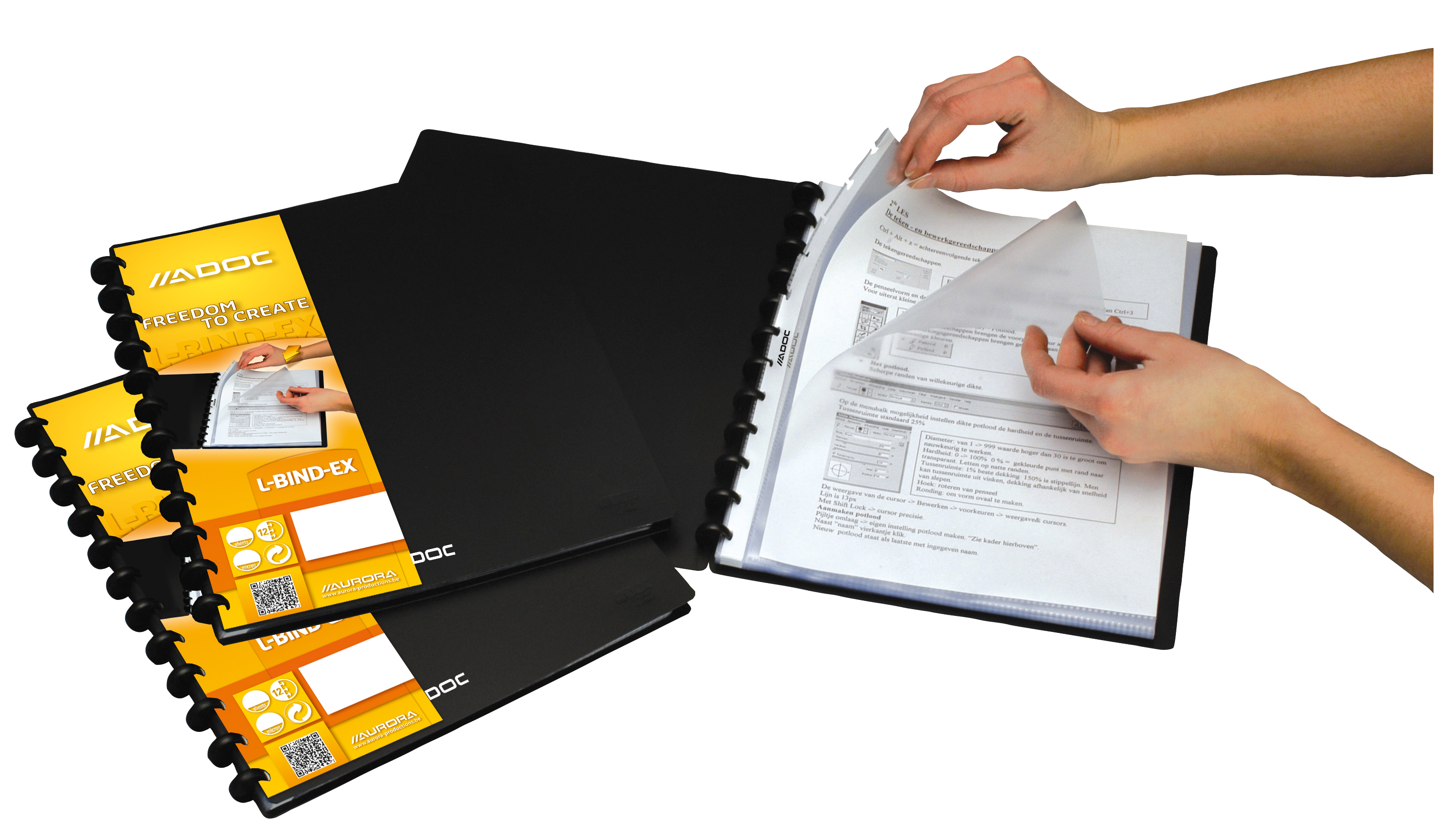 ADOC LBind-Ex Showmap A4 20 Hoesjes Zwart - L-hoesjes