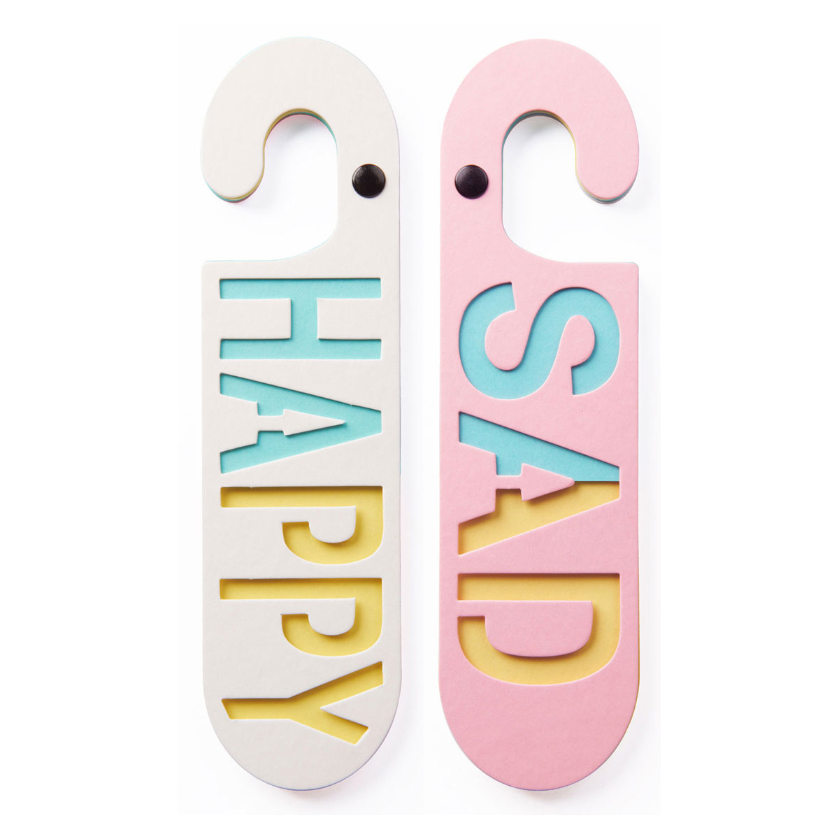 Puki Wuki Deurhanger Happy/Sad Wit/Roze