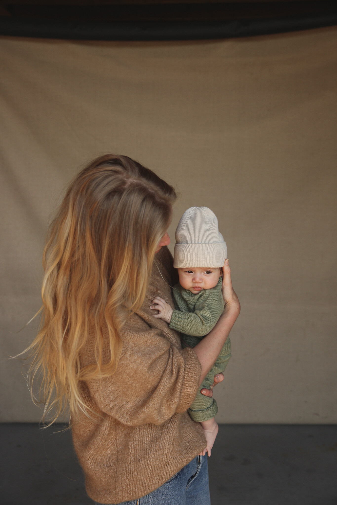 Hvid Muts Beanie Fonzie Newborn Cream