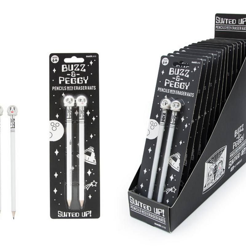 SuckUK Potlood Astronaut HB met Gom set 2 stuks