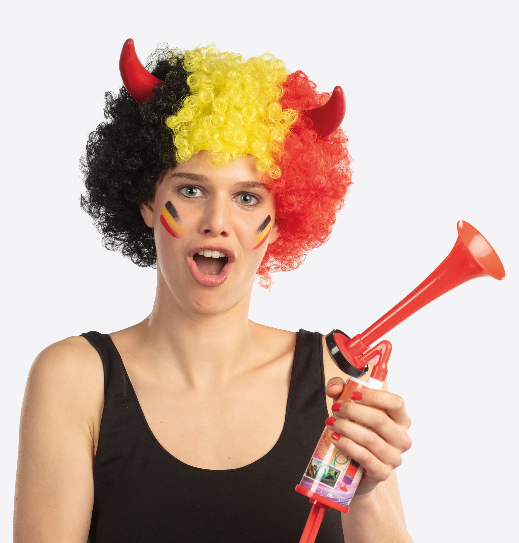 Pruik België met Horens