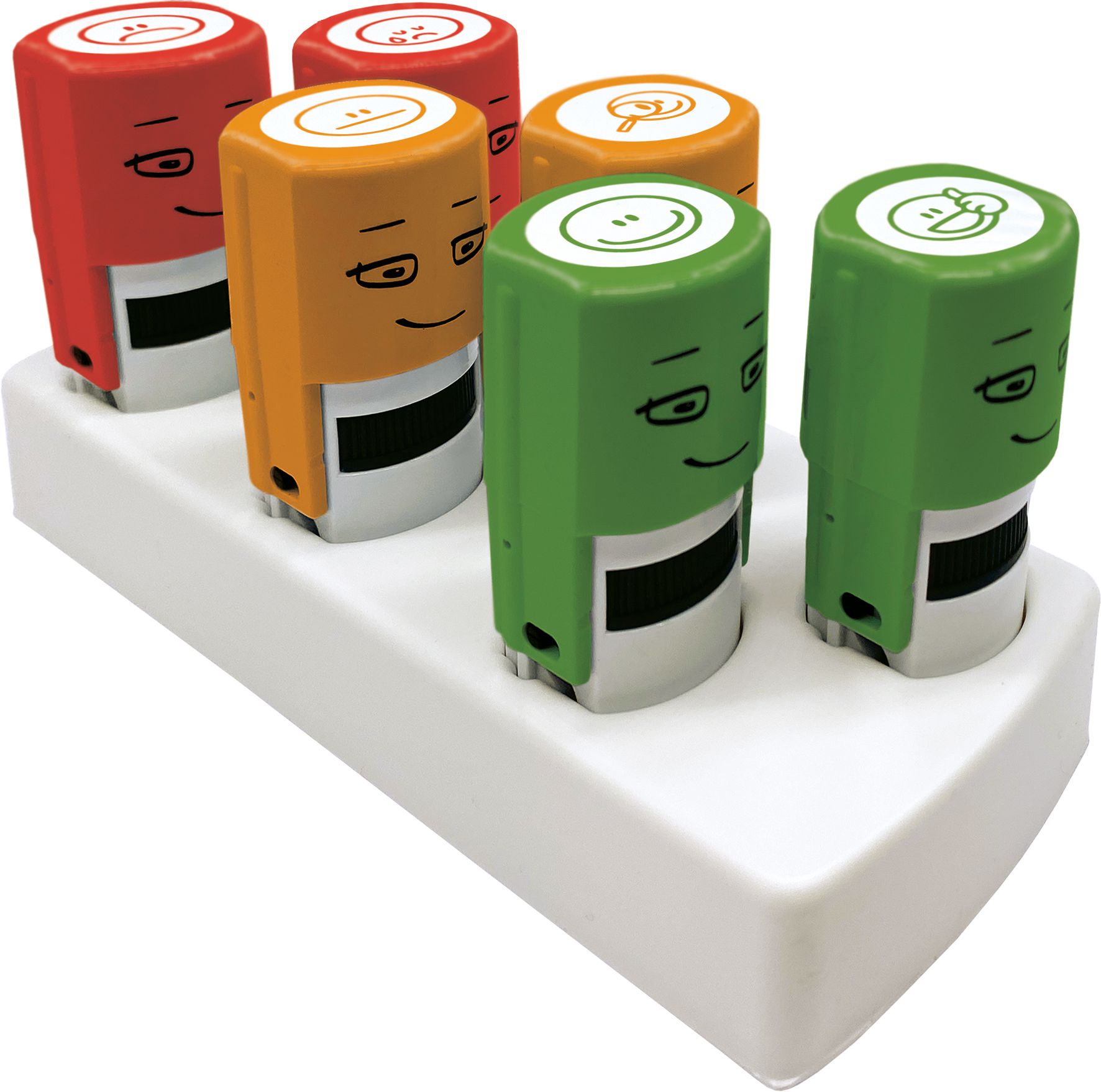 NIO School Stempel set 6 Stuks Emoji - Lerarenset met Houder