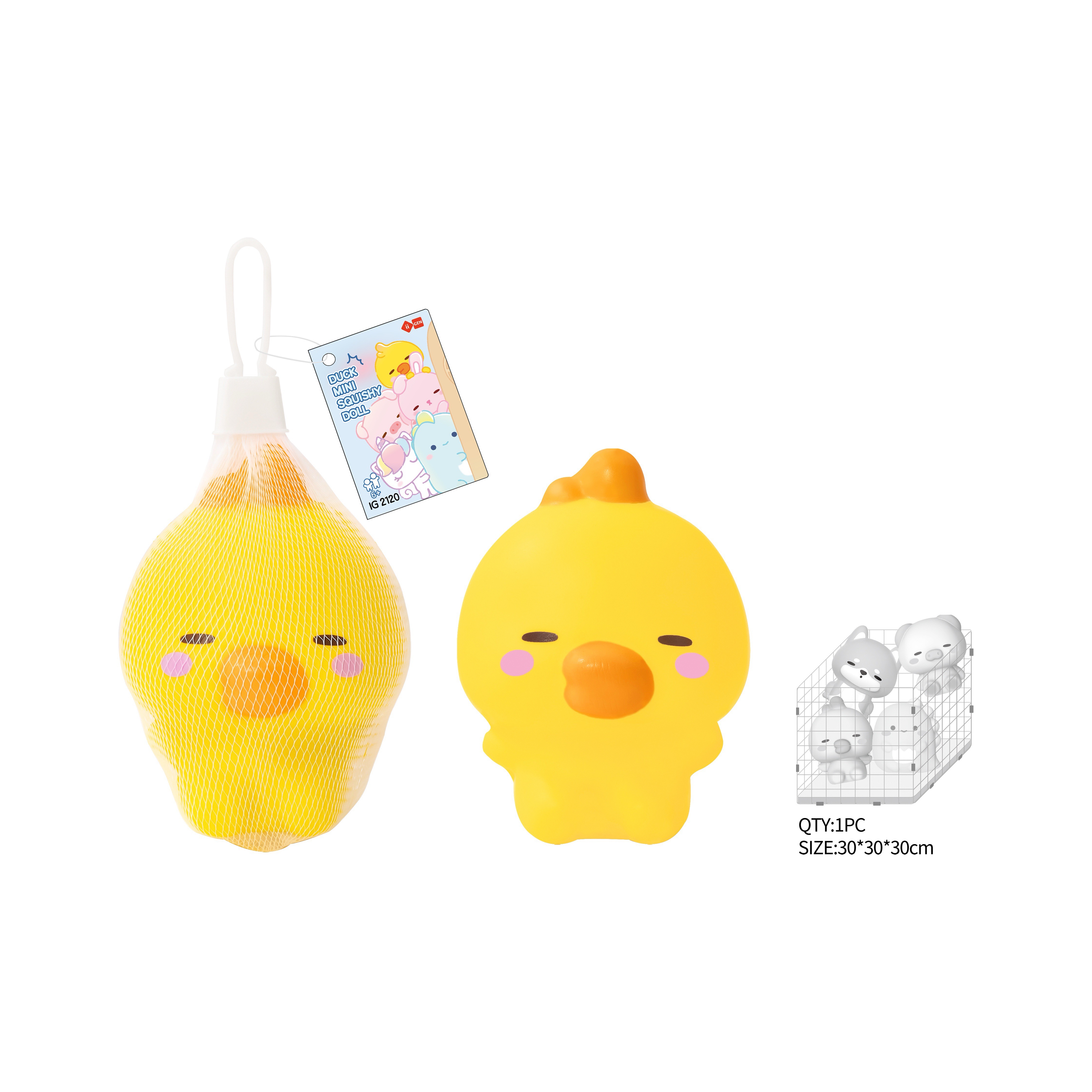 Lazy Stars Mini Squishy Eend 10x7x7 cm
