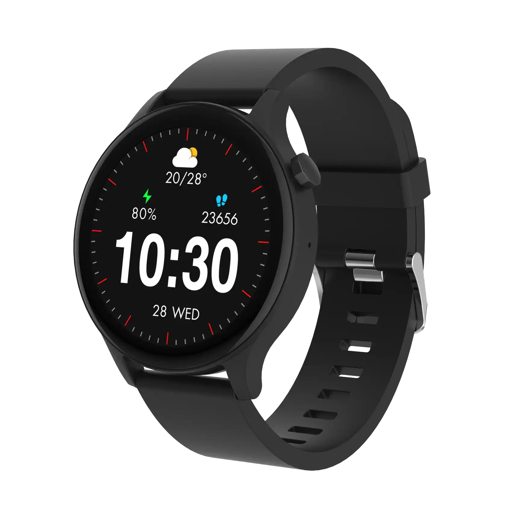 Denver Smartwatch SWC-338 1.38" Hartslagmeter-Stappenteller-Belfunctie-Slaapmonitor Zwart