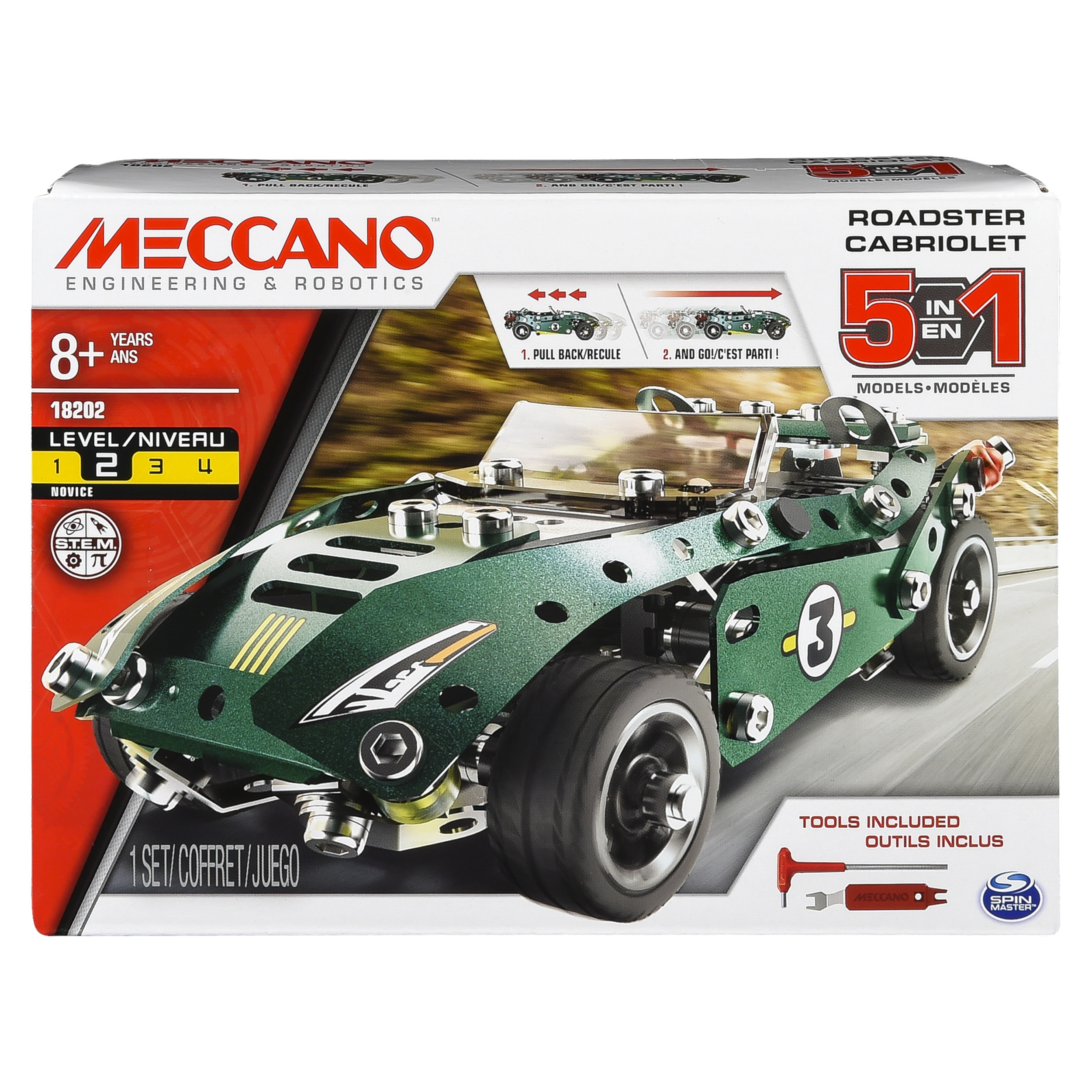 Meccano 5 in 1 Set Cabriolet Level 2