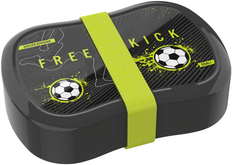 Lunch Buddies Brooddoos Voetbal Zwart met Rekker