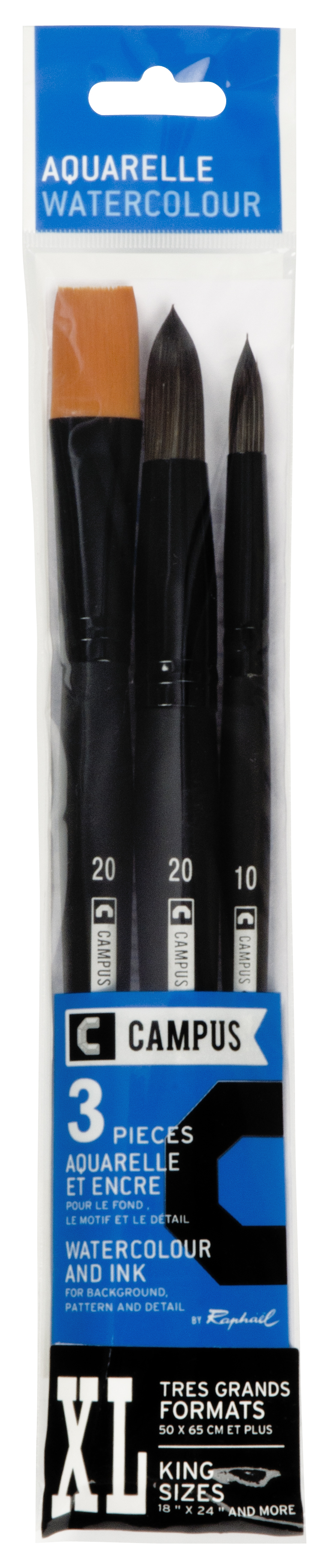 Aquarelverfpenselen XL Campus - 3stuks