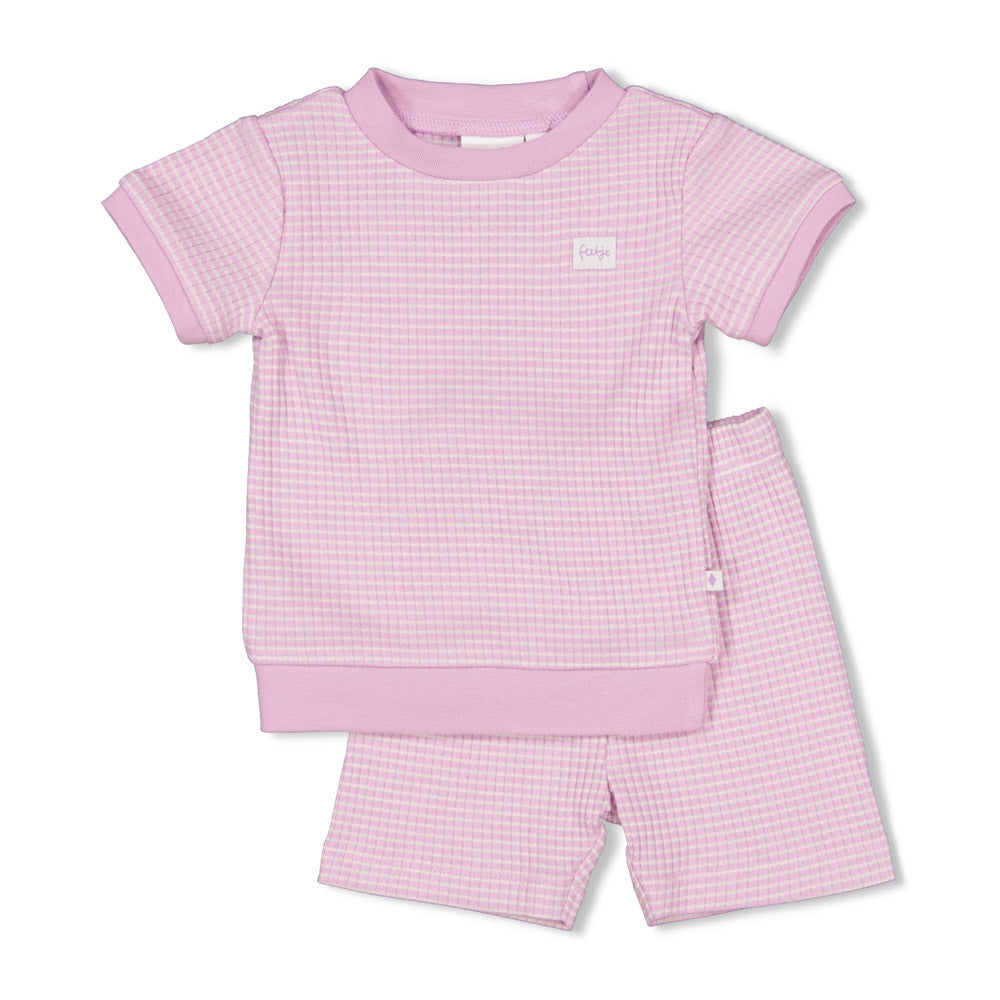 Feetje Shortama wafel - Lila maat 92