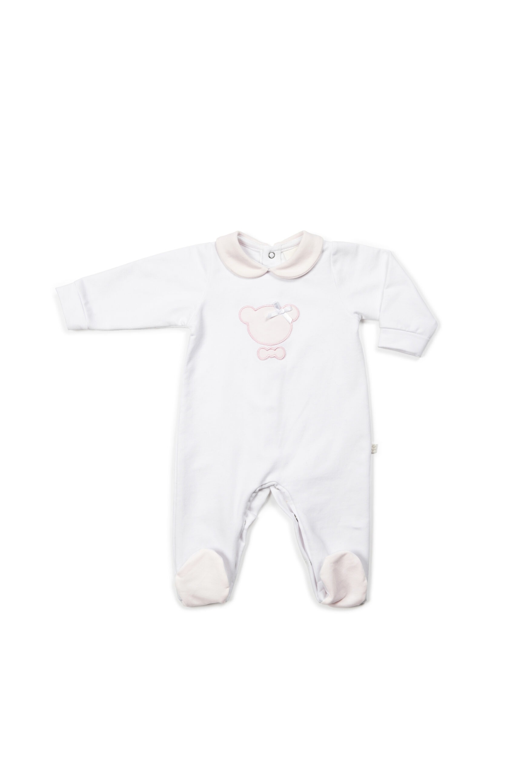 Living Nature Pyjama Meisjes Lm Jule Berenkopje Wit-Roze - 3 maand