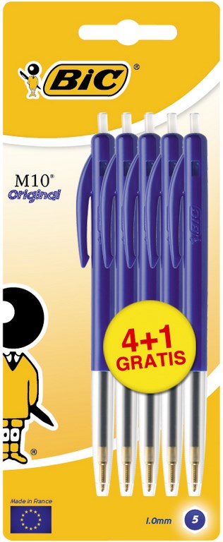 Bic M10 Balpen Medium Original - Blauw 4+1 gratis