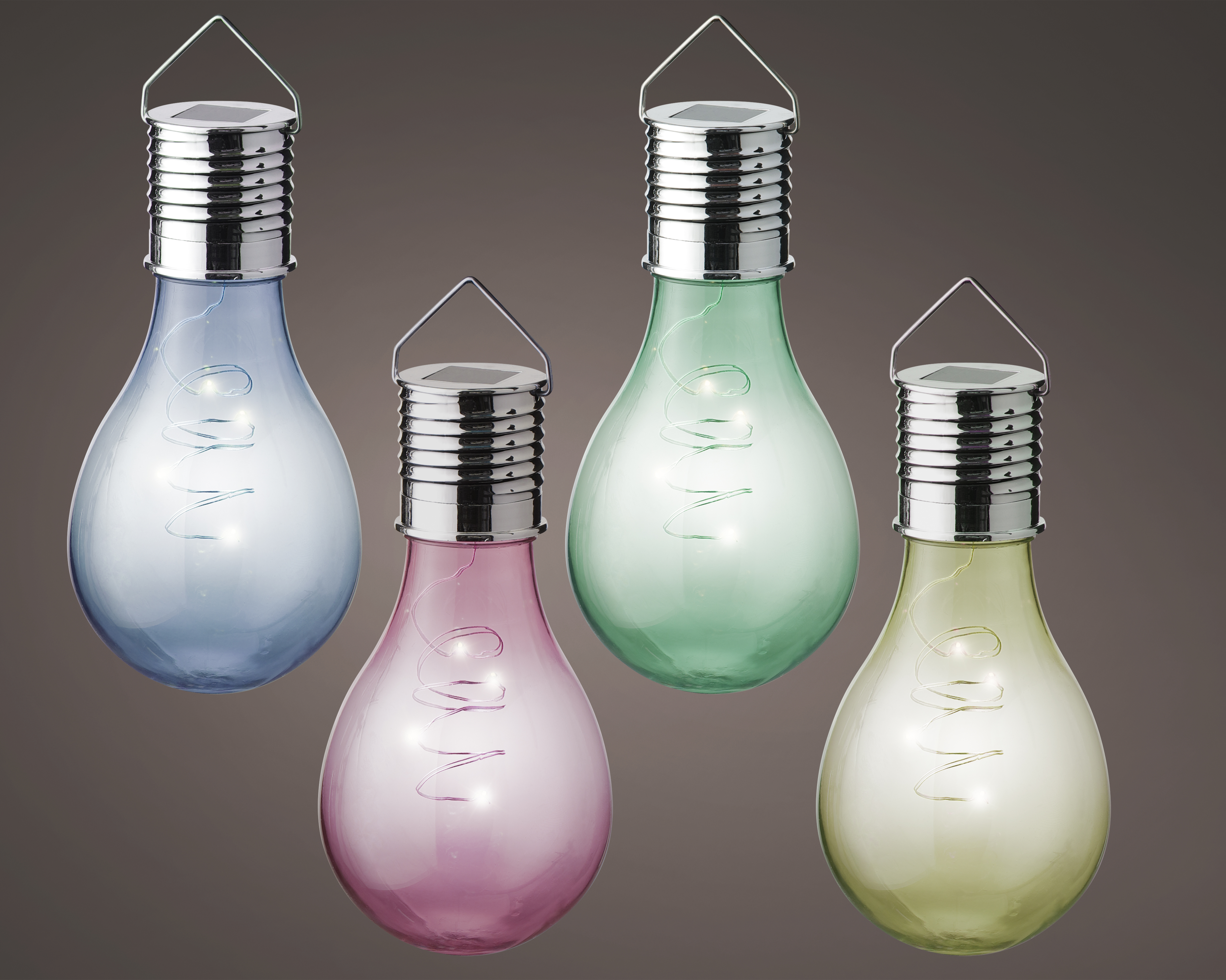 LED Solar Lamp Outdoor Warm Wit 8x14 cm - 4 leds - assorti