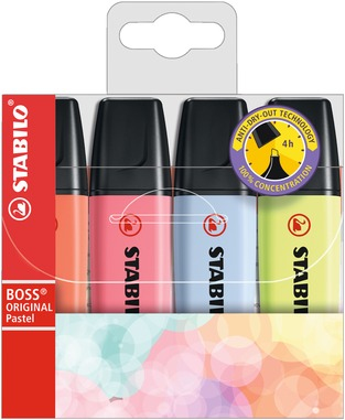 STABILO BOSS Markeerstift Original 4 stuks - Pastel