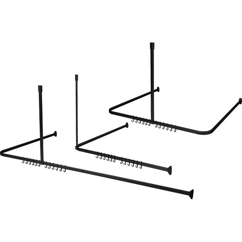 Sealskin Easy Roll Douchestang incl clip 90x90x90 Zwart