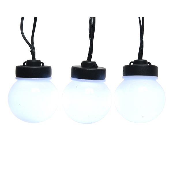 Partylight Milky Globe LED Outdoor 9.5 m - 20 Licht - Black/Cool White