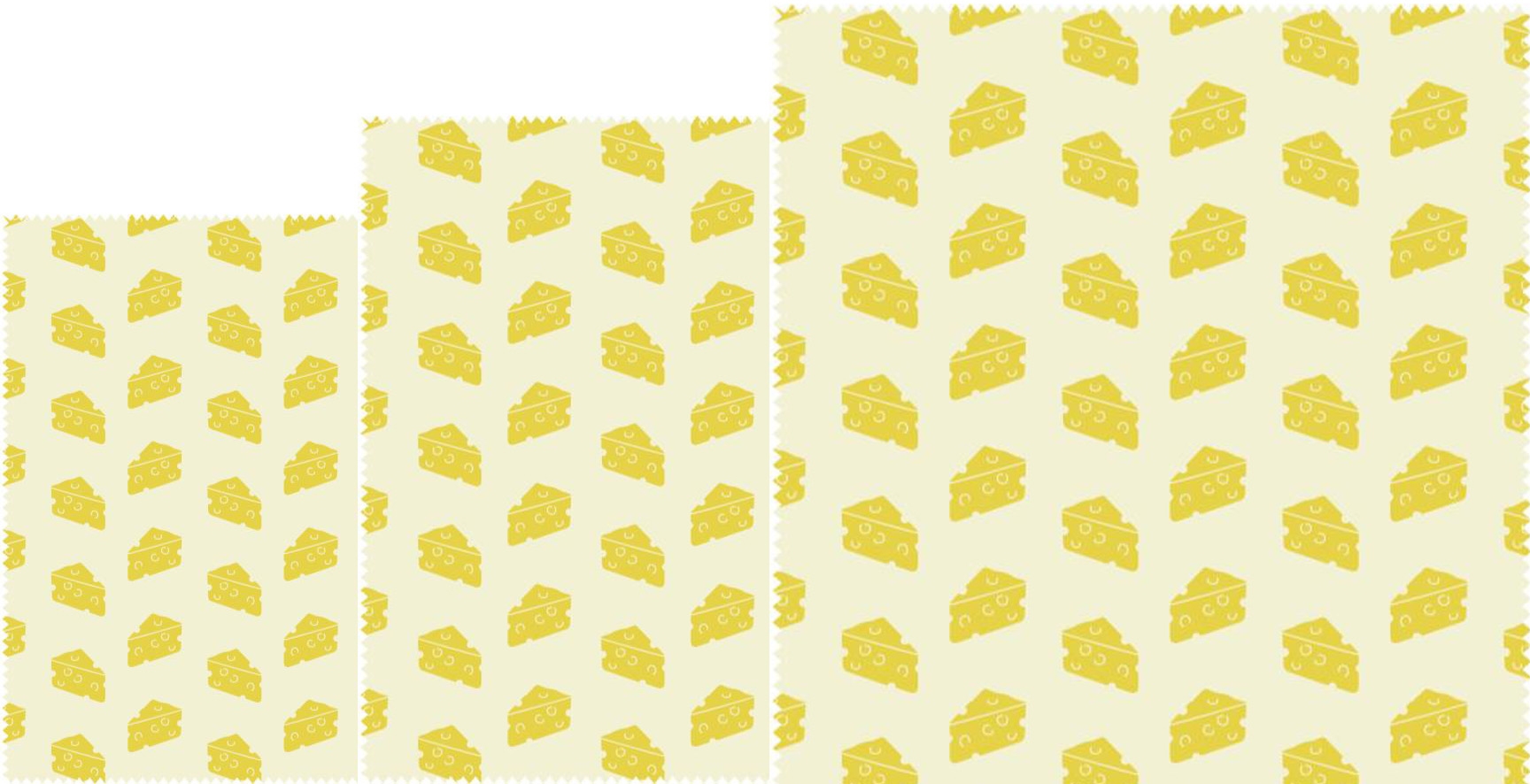 Bee's Wax Wrap Kaas Design Set 3 Stuks