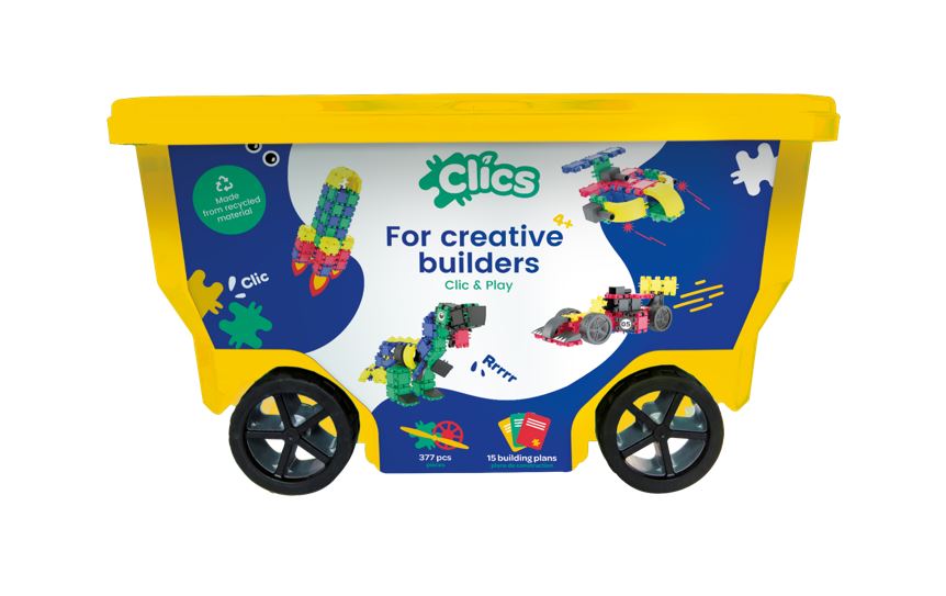 Clics box 400 delen en accessoires Clics Rollerbox op wielen, 15 in 1