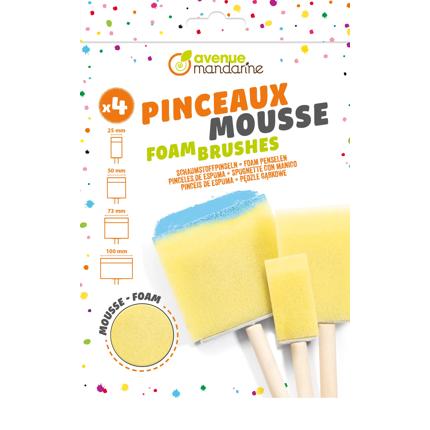 Avenue Mandarine Foam Penseel 4 stuks assorti