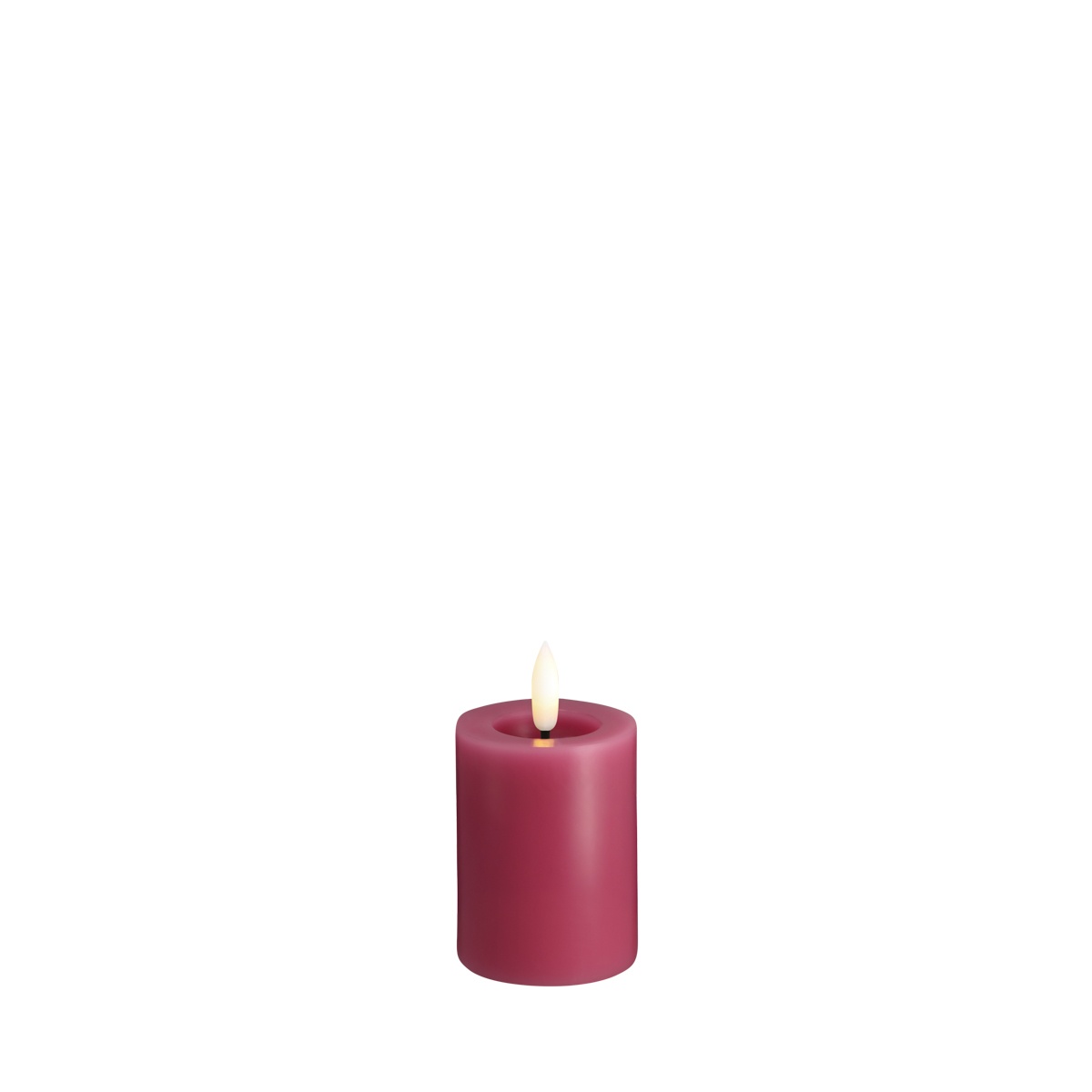Moods & More LED Kaars Pillar Melted Silk Vintage Rose 4.9x7.5 cm - op Batterijen (excl.)