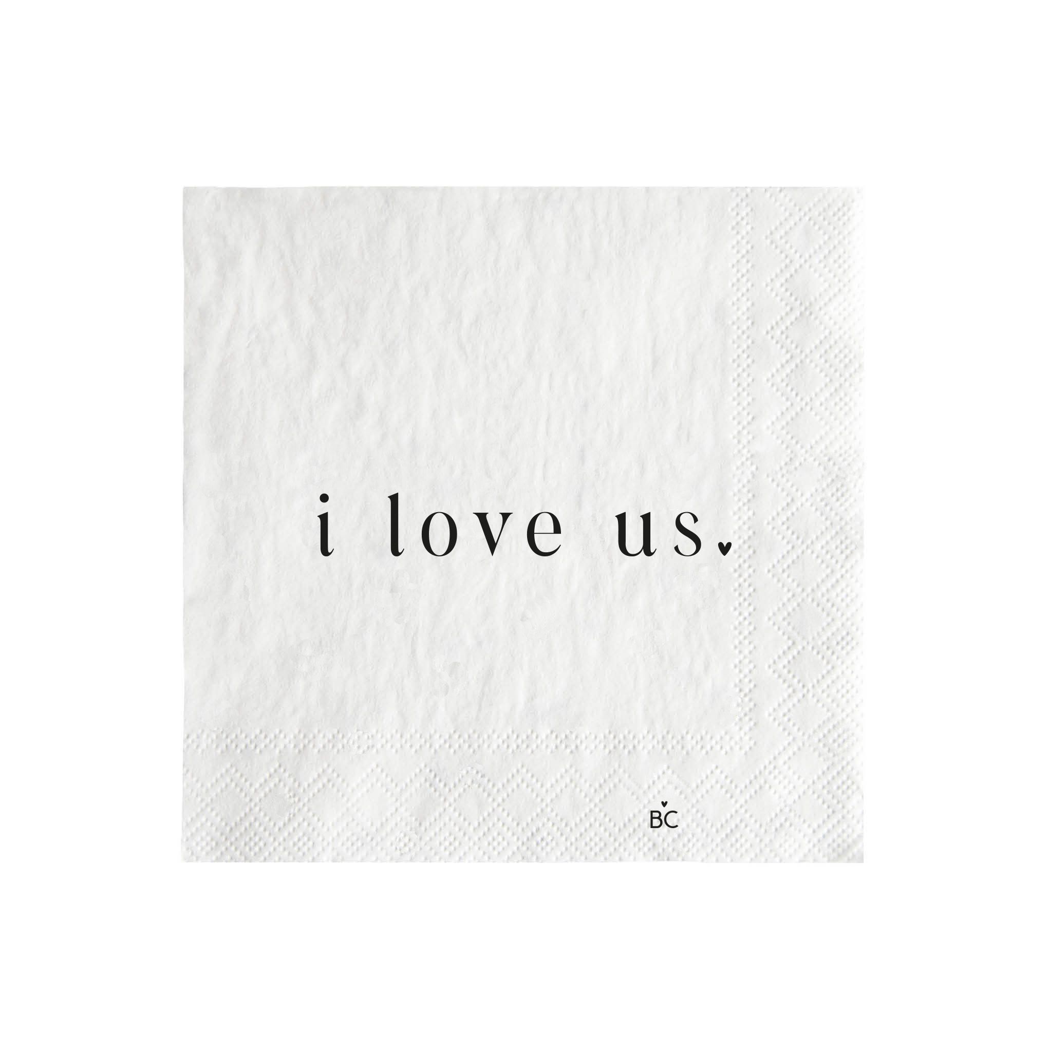Bastion Collections Servetten I Love Us 12.5x12.5 cm - 20 stuks