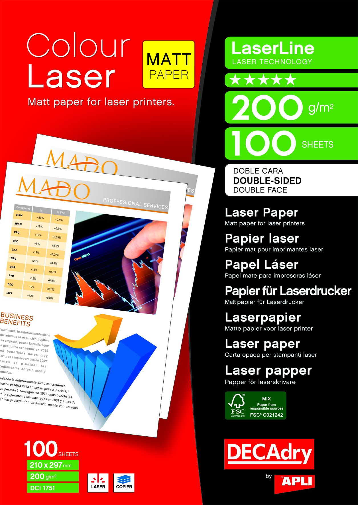 Apli Fotopapier A4 Laser Color 200gram 100 vel
