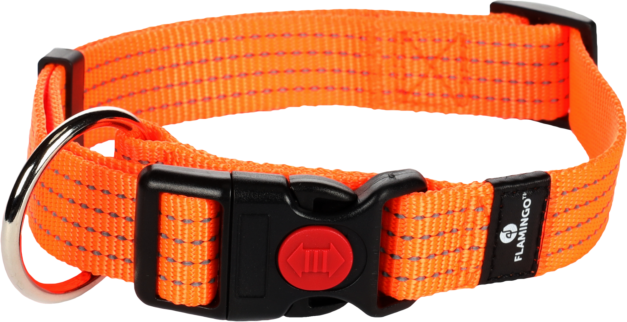 Flamingo Halsband Hond Len L 45-65 cm 25 mm Fluo Oranje