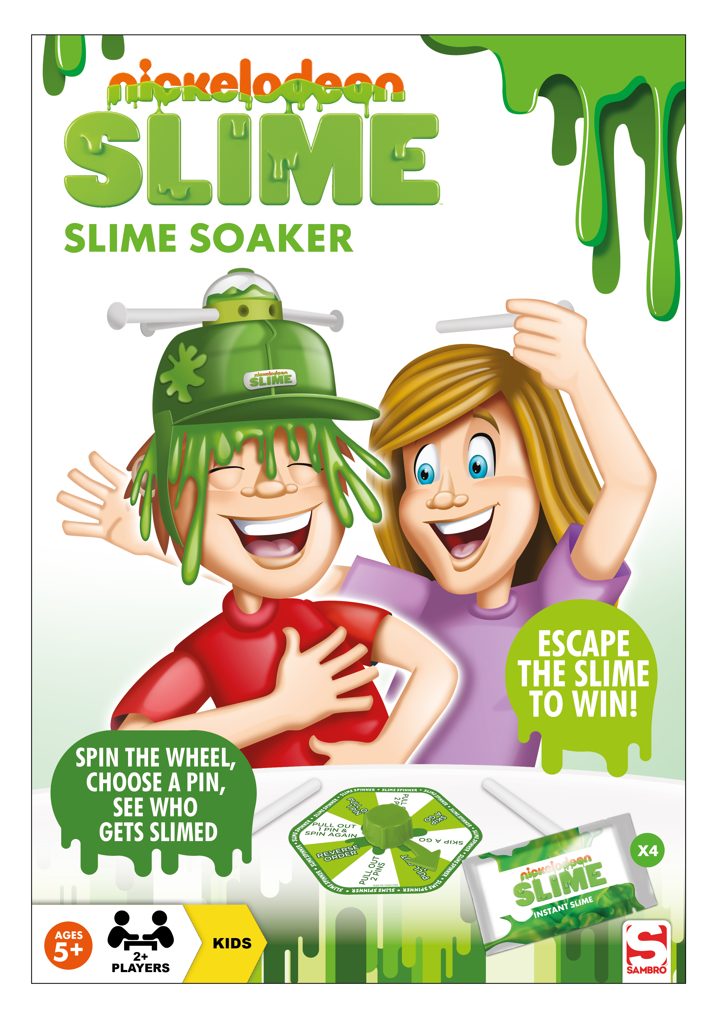 Nickelodeon Slime Soaker - Actiespel met helm en met 4 pakjes slimepoeder