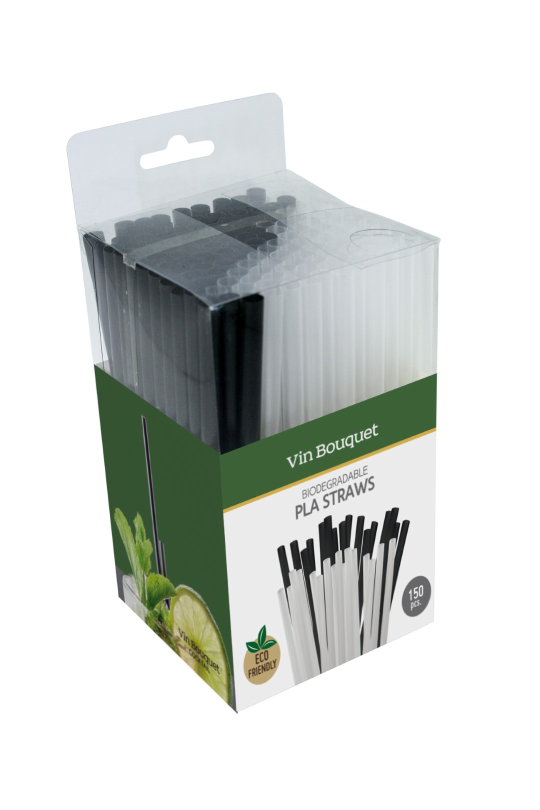 Vin Bouquet Cocktailrietjes 15cm 150 stuks - Bio Afbreekbaar - PLA