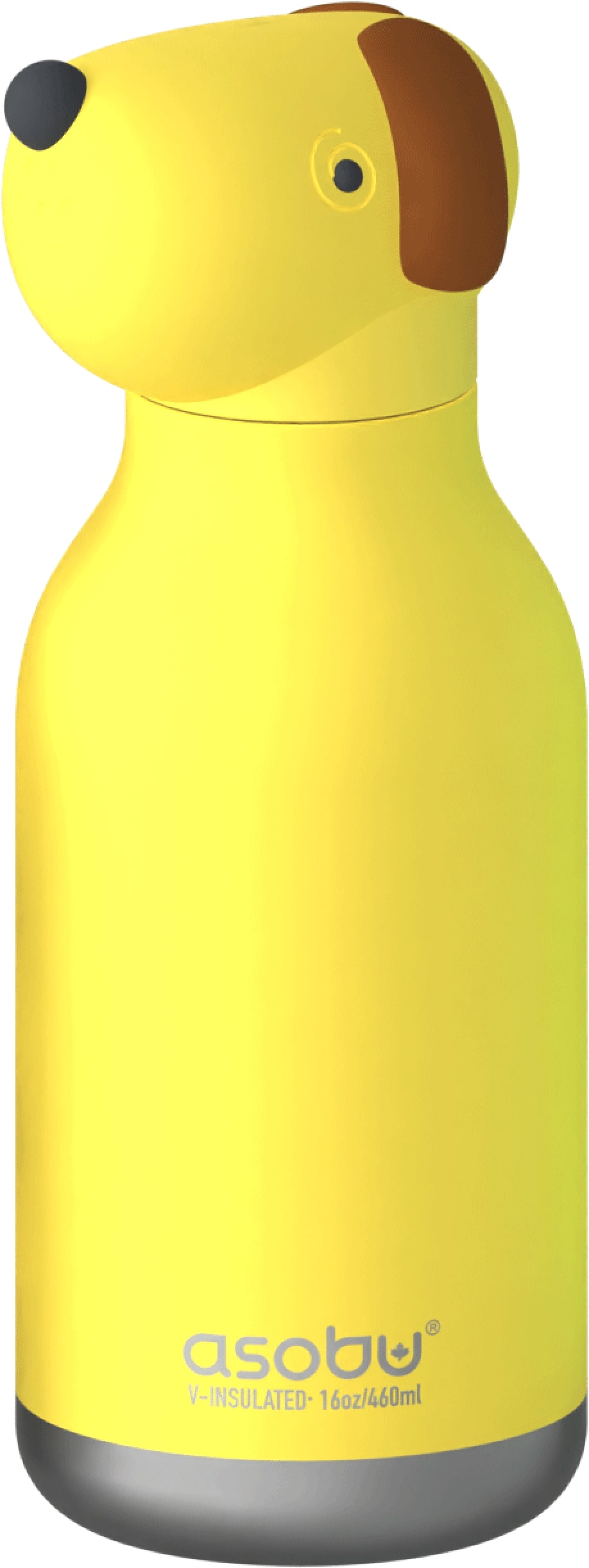 Asobu Isoleerfles Bestie 460ml Duke The Dog - RVS - Double Wall - met Siliconen Rietje