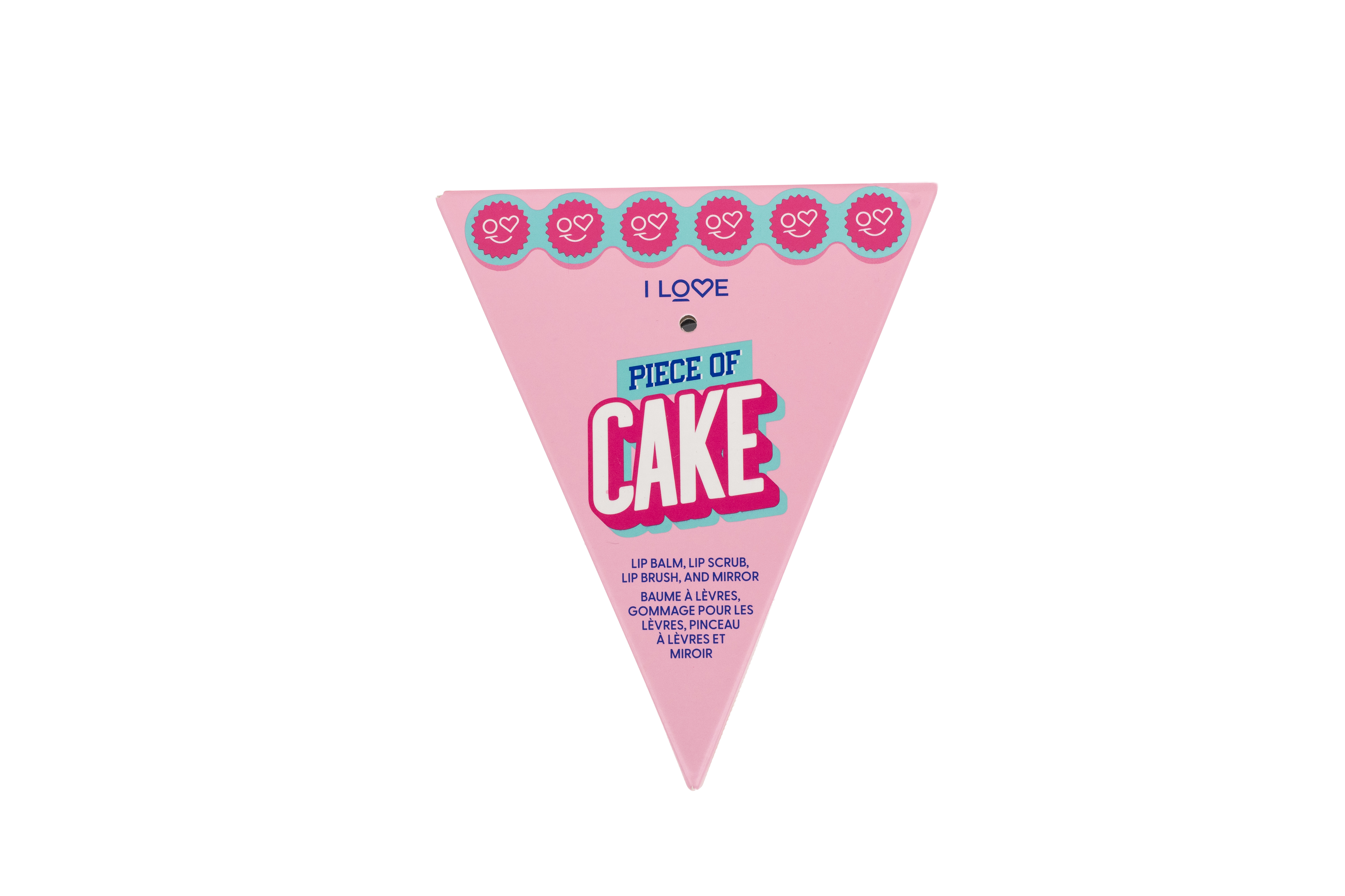 I Love Set Piece Of Cake 4-delig - Lipbalsem/Lipscrub/Borsteltje/Spiegel