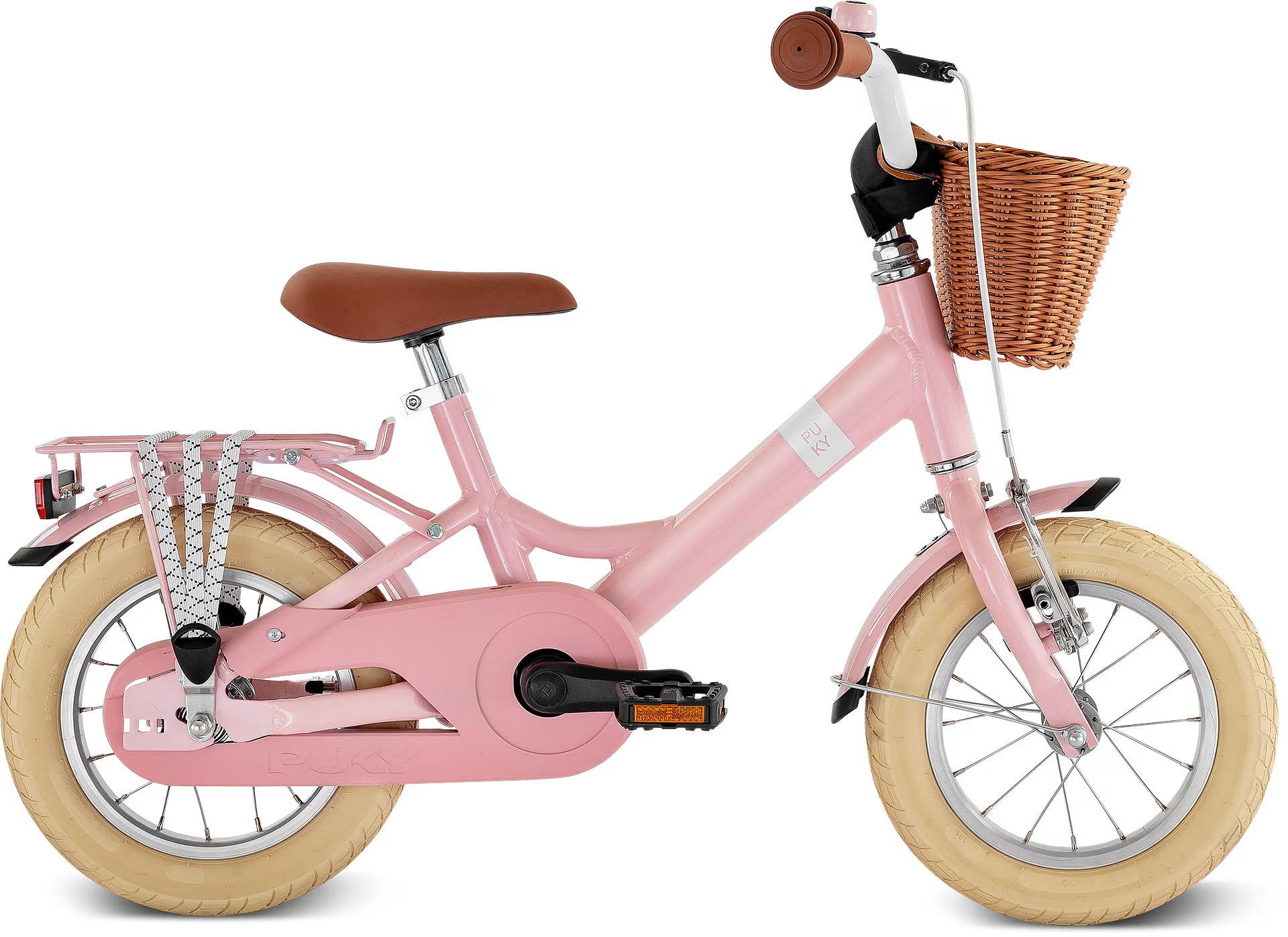 Puky Youke Classic Kinderfiets Retro Rose Handrem+Terugtraprem met Mandje 12 inch